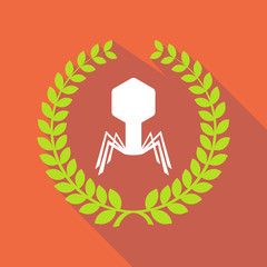 Long shadow laurel wreath with a virus