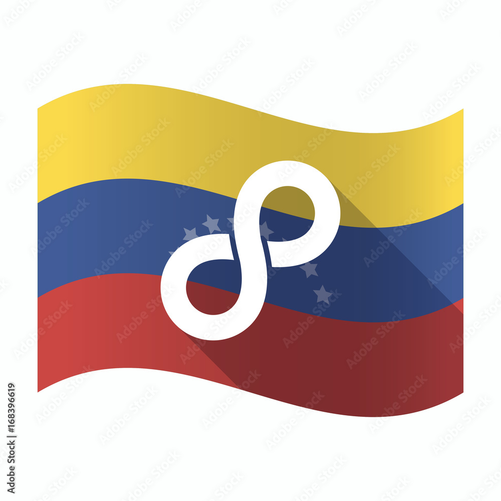 Wall mural isolated venezuela flag with an infinite sign