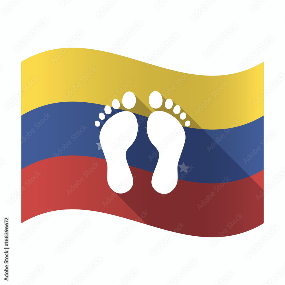 Wall mural Isolated Venezuela flag with two footprints