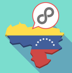 Obraz premium Long shadow Venezuela map with an infinite sign