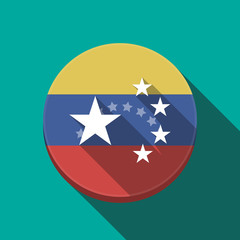 Long shadow Venezuela button with  the five stars china flag symbol