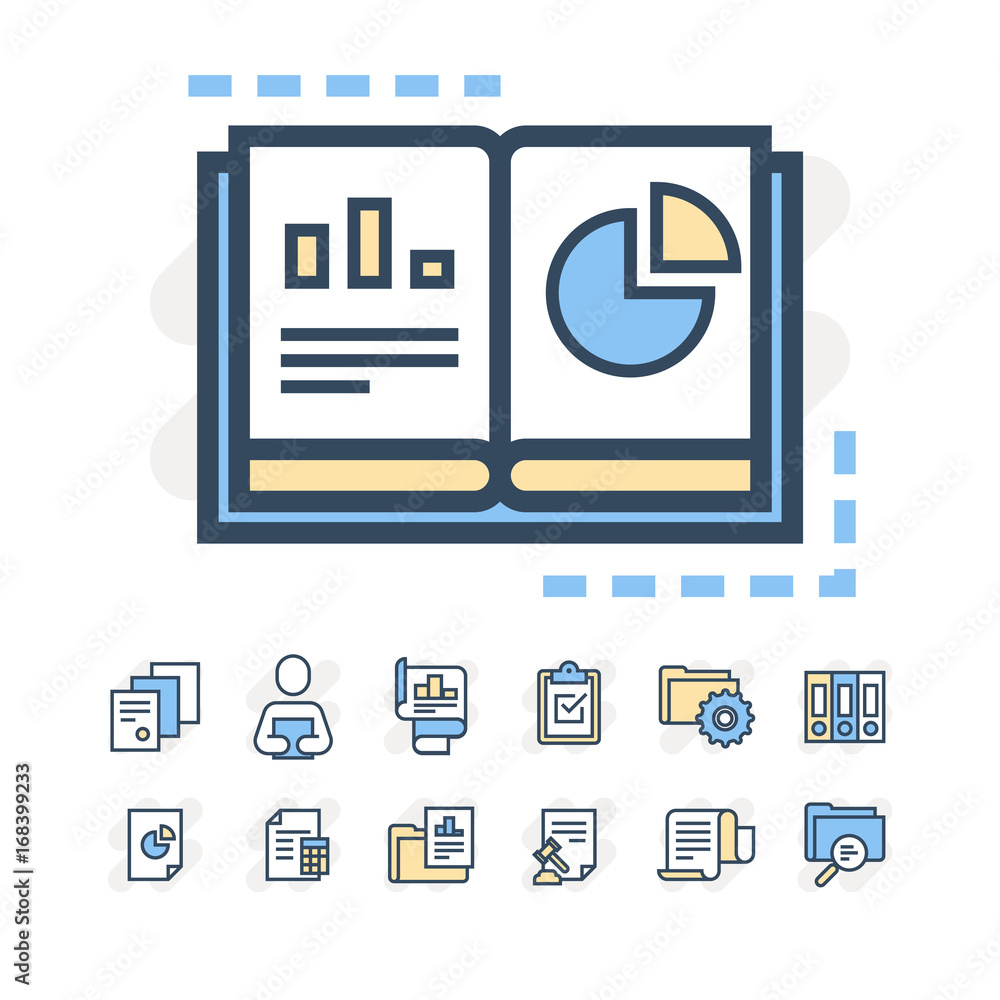 Fototapete modern thin line icons set of project planning and business workflow development. premium quality ou