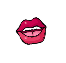 Obraz premium Pop art style lips sticker