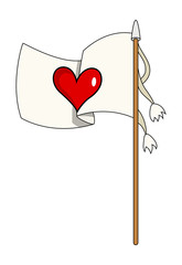 Love Heart Flag Vector