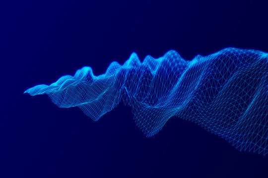 Blue polygonal mountains background