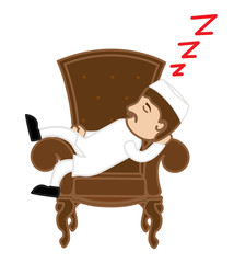 Sleeping Cartoon Politician on Chair