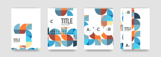 Set of brochure cover background, a4 template