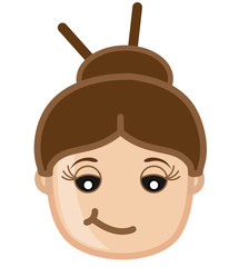 Satisfied Japanese Woman Face