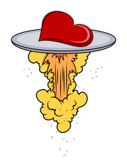 Heart on burning Plate - Bursting Vector