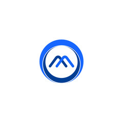 m letter in circle logo design
