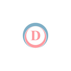 d letter in circle logo design