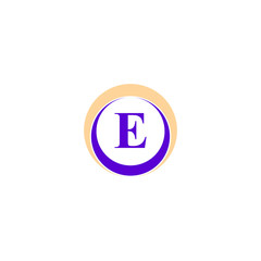 e letter in circle logo design