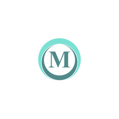 m letter in circle logo design