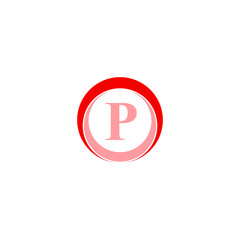 p letter in circle logo design