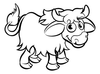 Yak Cartoon Character