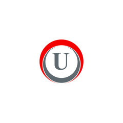 u letter in circle logo design