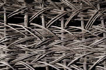 woven gray fence close-up
