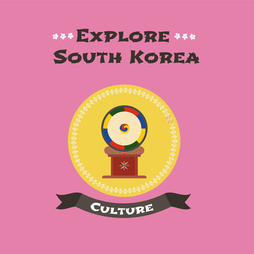 Korean traditional drum vector illustration