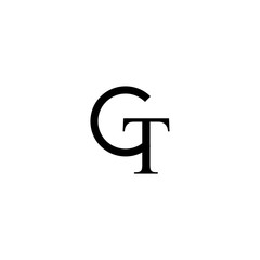 ct letter initial logo design