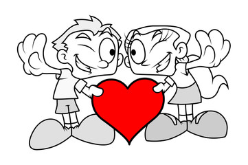 Funny Romantic Couple with Heart