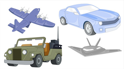 Transportation Vehicles Vector Set