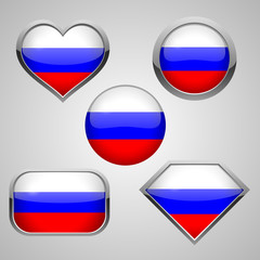 Russia flag icons theme. vector illustration