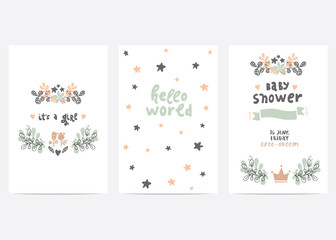 baby shower vector card template