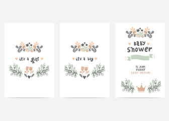 baby shower vector card template