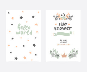 baby shower vector card template