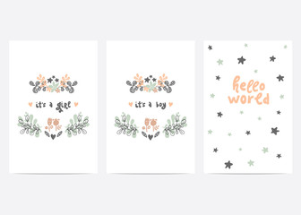 baby shower vector card template