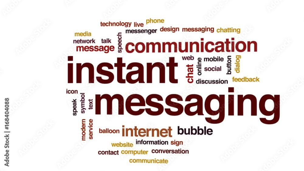Poster instant messaging animated word cloud, text design animation.