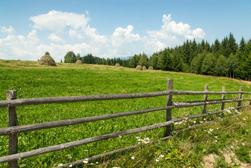 Fototapeta na wymiar beautiful countryside landscape near fundata village brasov county romania unesco site