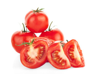 tomatoes isolated on the white background