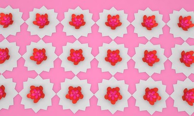 Islamic pattern flowers, 3d