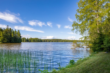 Finnish lake on late afternoon