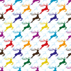 Seamless background with reindeer.