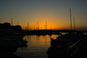 Fototapeta premium Chania old port sunset
