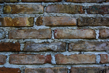 Close up view of old red brick wall. Use for texture background.