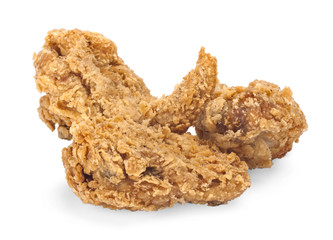 Fried chicken isolated white background