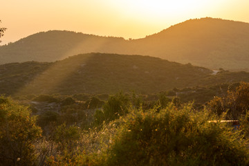 Amazing sunset landscape of Sithonia peninsula, Chalkidiki, Central Macedonia, Greece