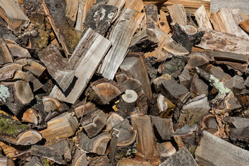 firewood stack close up