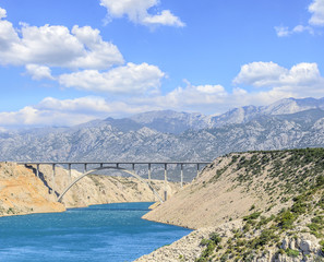 Bridge Maslenica on highway A1, Croatia.