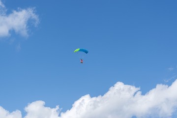 Russia, Kolomna, Aerograd, Landing skydiver.