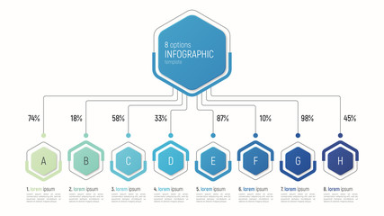 Iinfographic template for data visualization. 8 options.