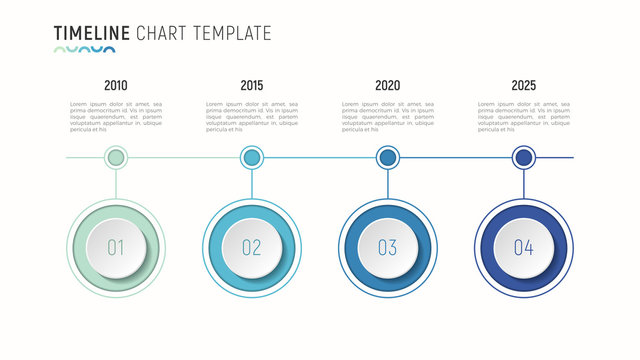 Timeline chart infographic template for data visualization. 4 steps