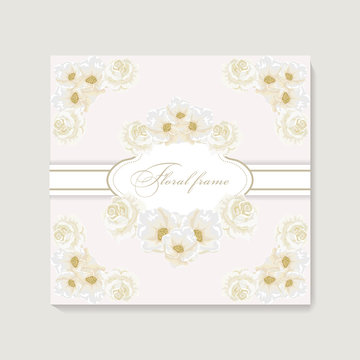 Greeting card with bouquet flowers for wedding, birthday and other holidays. 