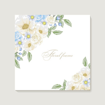 Greeting card with bouquet flowers for wedding, birthday and other holidays. Floral angle.