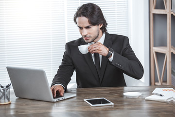Business man working in the office job concept