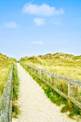 Fototapeta premium Weg über die Dünen zum Strand der Nordsee