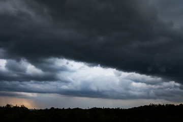 beautiful Rain clouds and gloomy sky